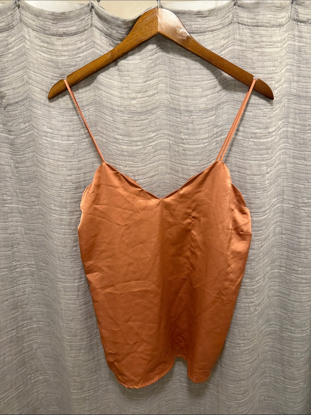 Satin Cowl Neck Cami Top — Rust Orange